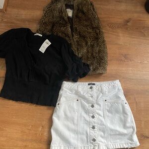 ABERCROMBIE & FITCH Size Small Set Of 5 Items : Bodysuit, Cami, Top, Vest, Skirt